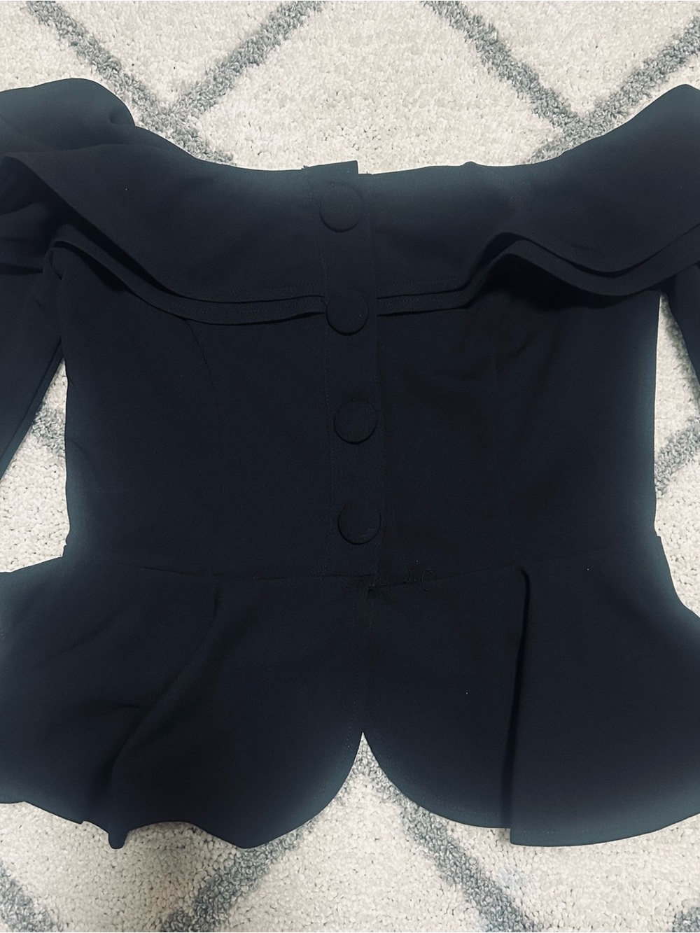 Off-Shoulder Black Peplum top